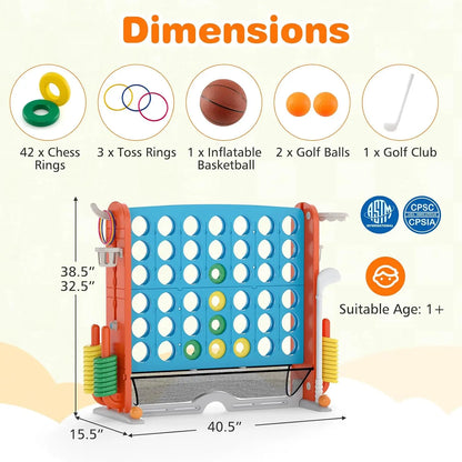 🔥 66% OFF TODAY | Jumbo 3-in-1 Giant Connect Four Game Set 🎯 Kids Outdoor Interactive Toy