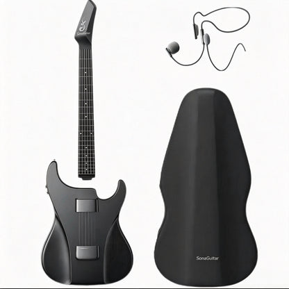 🎸Silent No-Sore-Finger Smart Travel Guitar Black & White for Beginners & Band