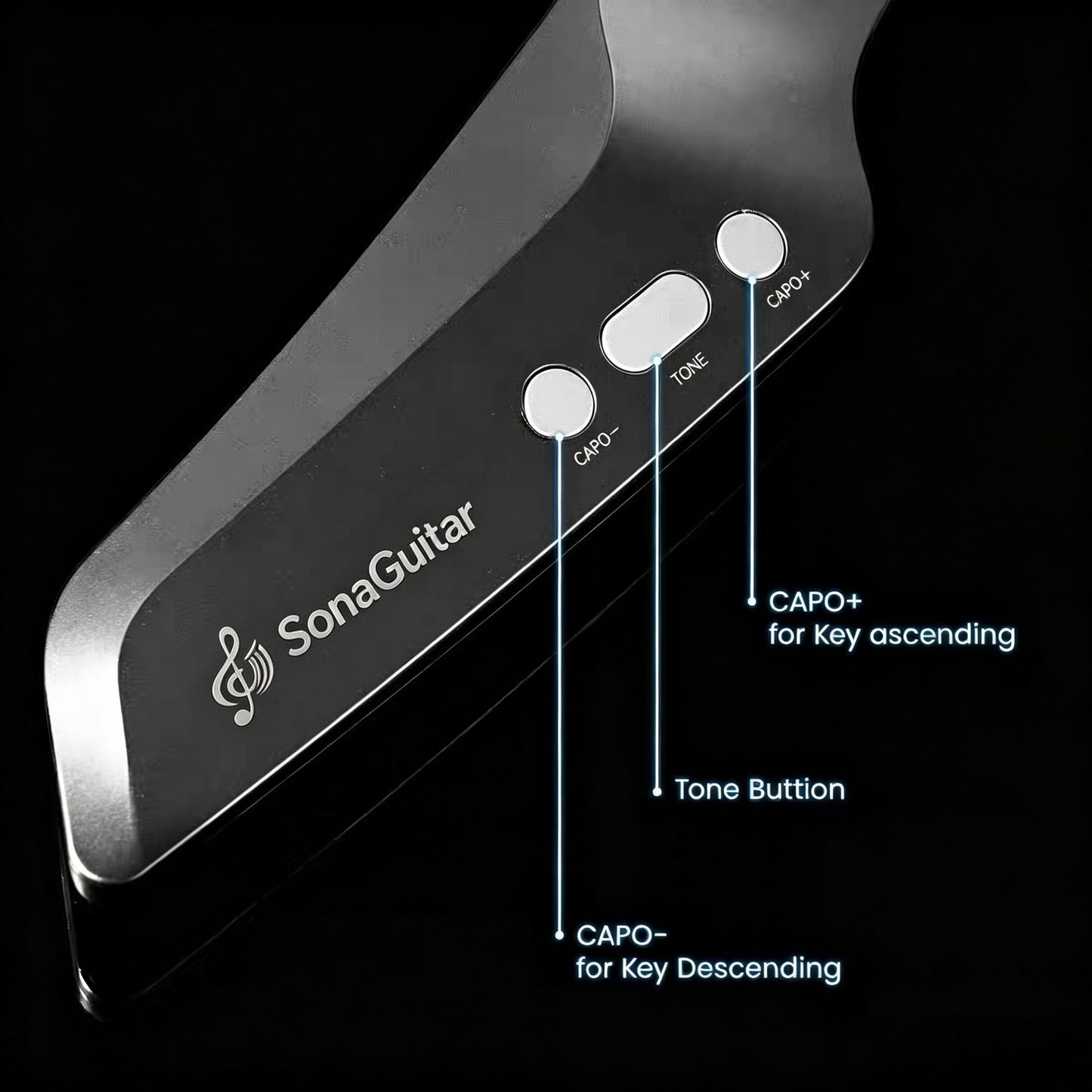 🎸Silent No-Sore-Finger Smart Travel Guitar Black & White for Beginners & Band