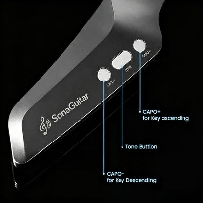 🎸Silent No-Sore-Finger Smart Travel Guitar Black & White for Beginners & Band