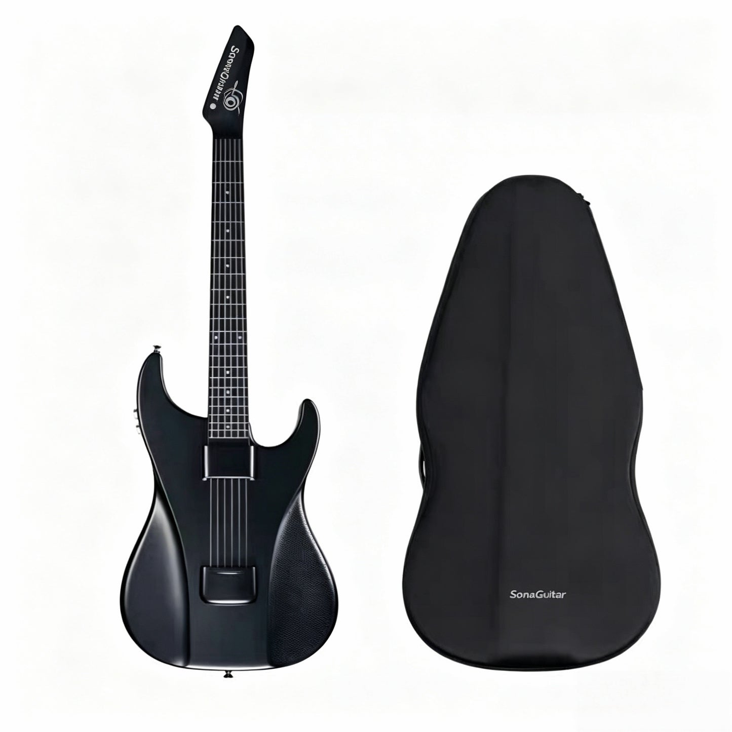 🎸Silent No-Sore-Finger Smart Travel Guitar Black & White for Beginners & Band