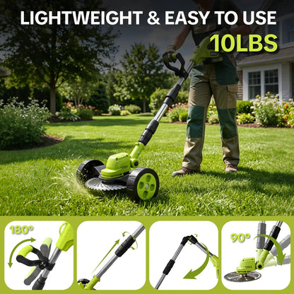 ⏰Free shipping🔥 66% OFF 3-in-1 Cordless Lawn Mower | Brushless Motor, Dual 21V Batteries Included🌱