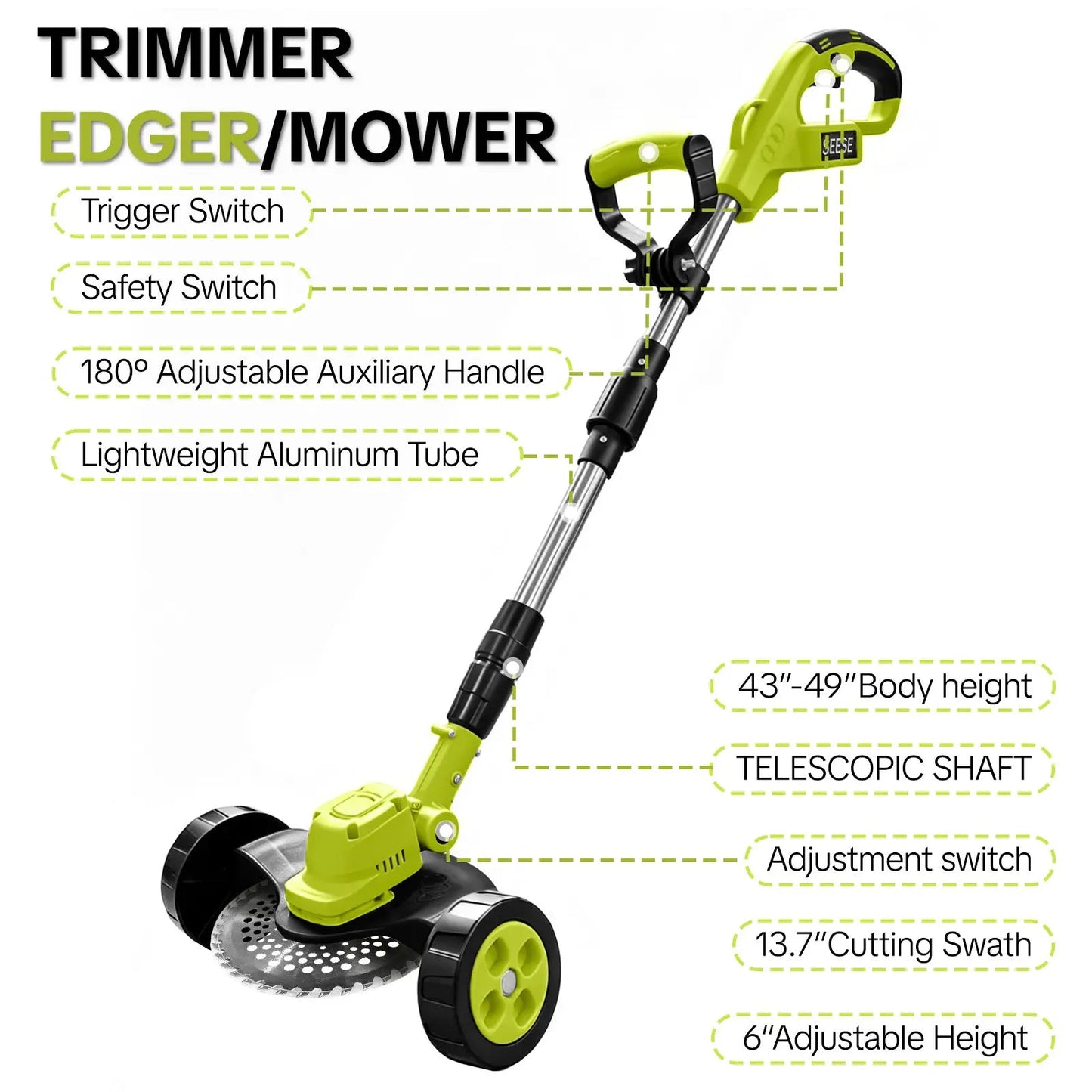 ⏰Free shipping🔥 66% OFF 3-in-1 Cordless Lawn Mower | Brushless Motor, Dual 21V Batteries Included🌱