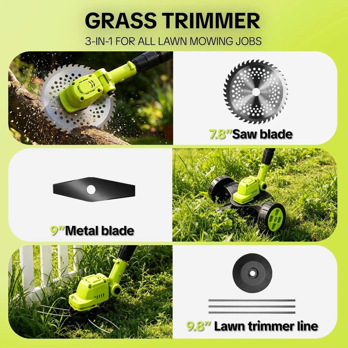 ⏰Free shipping🔥 66% OFF 3-in-1 Cordless Lawn Mower | Brushless Motor, Dual 21V Batteries Included🌱