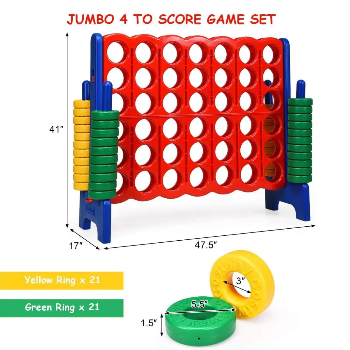 🔥 66% OFF TODAY | Jumbo 3-in-1 Giant Connect Four Game Set 🎯 Kids Outdoor Interactive Toy