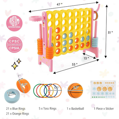 🔥 66% OFF TODAY | Jumbo 3-in-1 Giant Connect Four Game Set 🎯 Kids Outdoor Interactive Toy