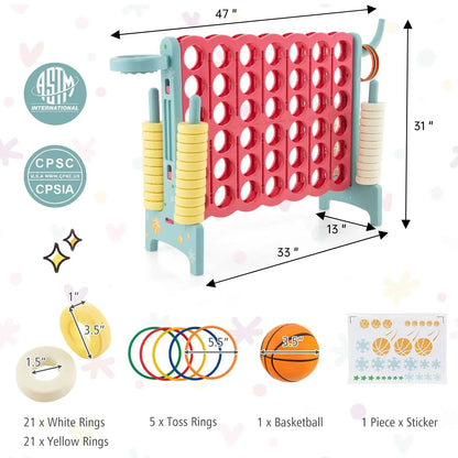 🔥 66% OFF TODAY | Jumbo 3-in-1 Giant Connect Four Game Set 🎯 Kids Outdoor Interactive Toy