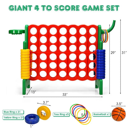 🔥 66% OFF TODAY | Jumbo 3-in-1 Giant Connect Four Game Set 🎯 Kids Outdoor Interactive Toy