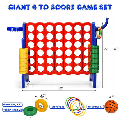 🔥 66% OFF TODAY | Jumbo 3-in-1 Giant Connect Four Game Set 🎯 Kids Outdoor Interactive Toy