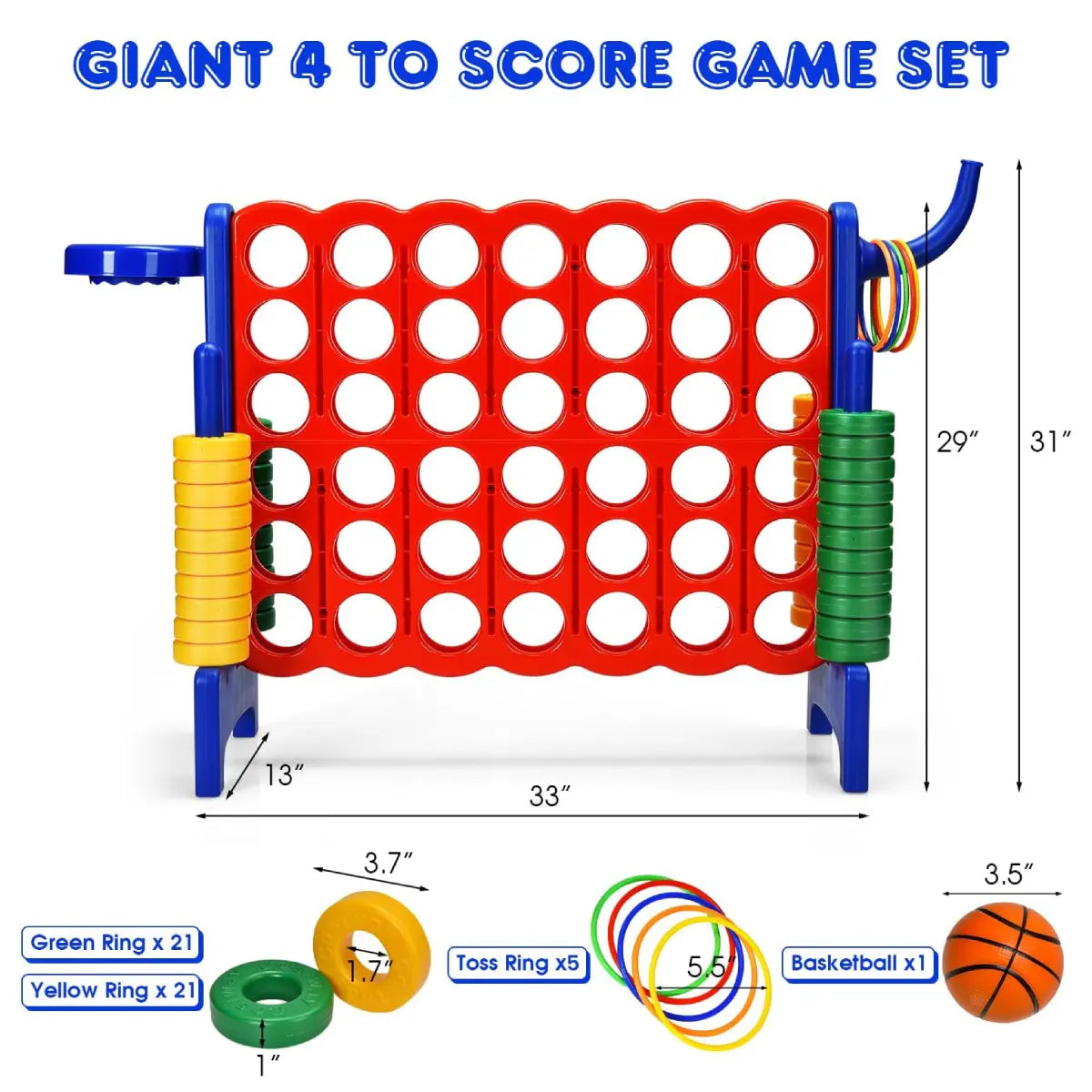 🔥 66% OFF TODAY | Jumbo 3-in-1 Giant Connect Four Game Set 🎯 Kids Outdoor Interactive Toy