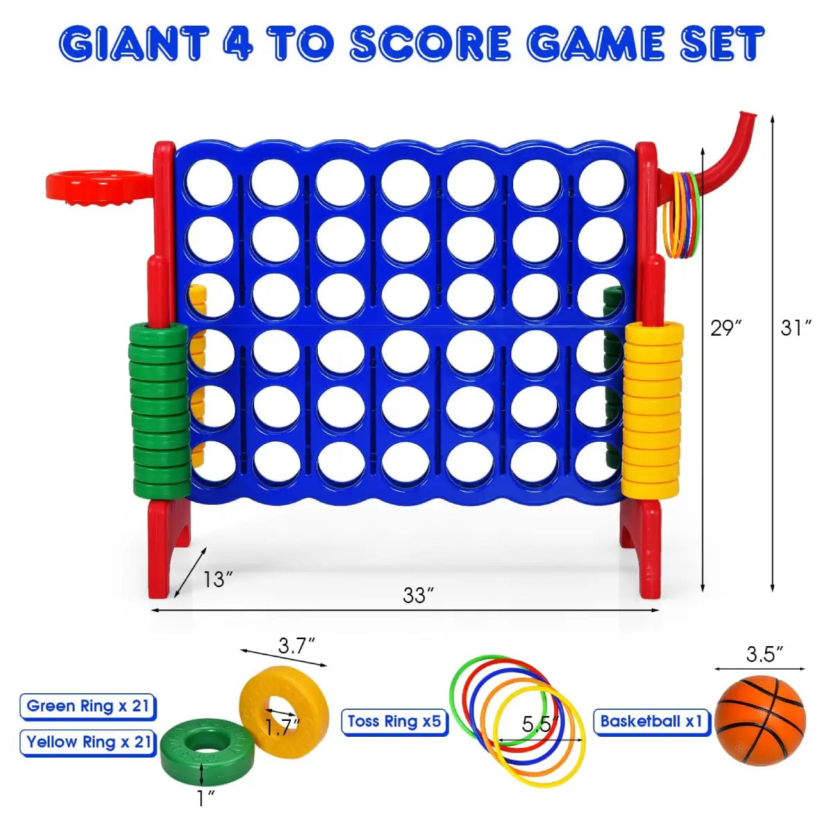 🔥 66% OFF TODAY | Jumbo 3-in-1 Giant Connect Four Game Set 🎯 Kids Outdoor Interactive Toy