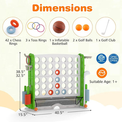 🔥 66% OFF TODAY | Jumbo 3-in-1 Giant Connect Four Game Set 🎯 Kids Outdoor Interactive Toy