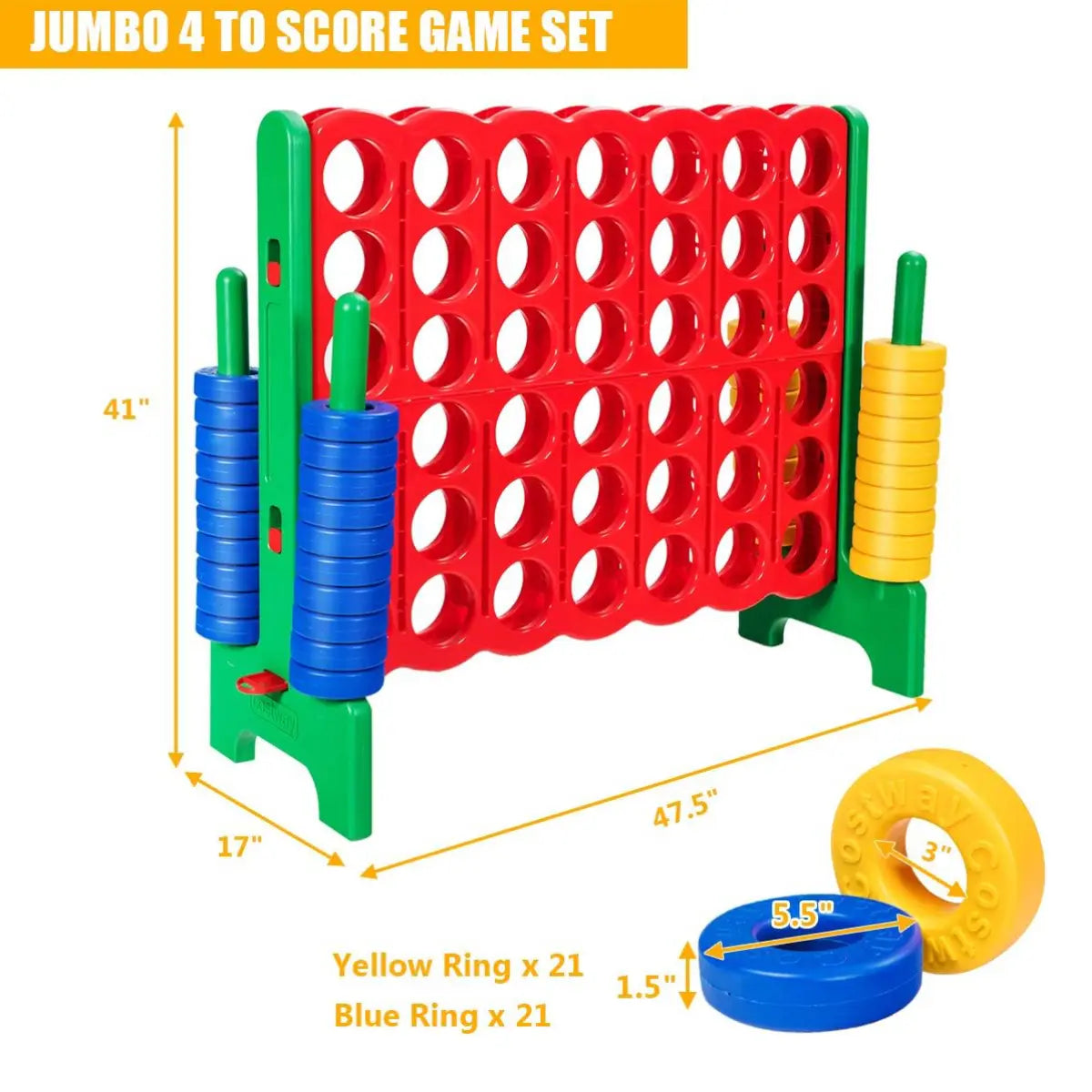 🔥 66% OFF TODAY | Jumbo 3-in-1 Giant Connect Four Game Set 🎯 Kids Outdoor Interactive Toy